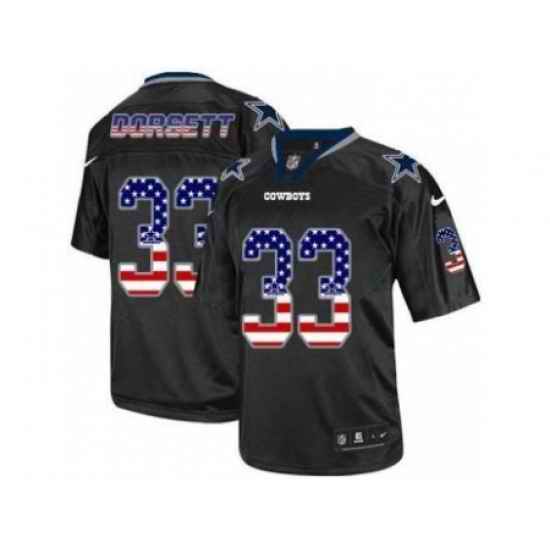 Nike Dallas Cowboys 33 Tony Dorsett Black Elite USA Flag Fashion NFL Jersey